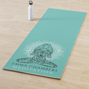 Tapis De Yoga Studio Yoga Lotus Pose Yoga Mat Turquoise