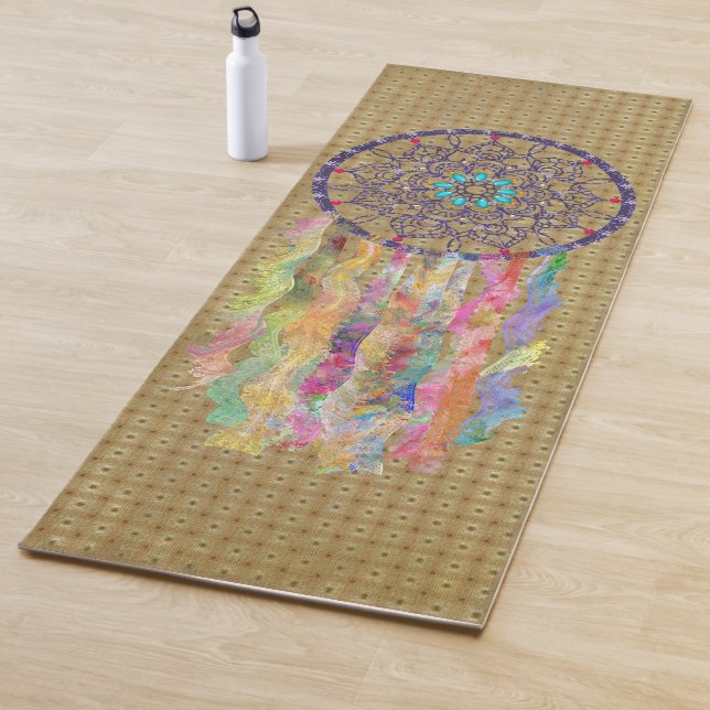 Tapis De Yoga Style Boho Lace Dreamcatcher (En situation)