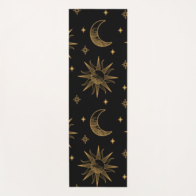 Tapis De Yoga Sun,  moon  and stars- celestial  (Devant)