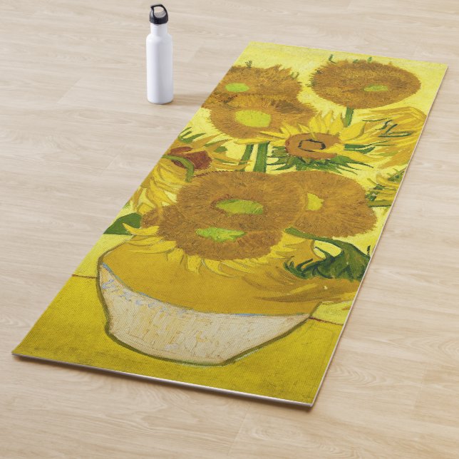 Tapis De Yoga Sunflowers Vincent van Gogh (En situation)