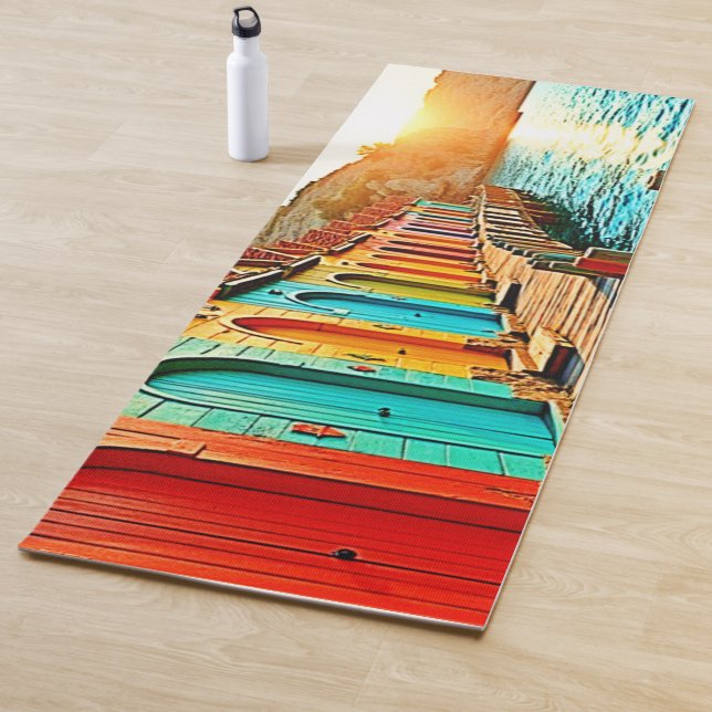 Tapis De Yoga Sunset Bliss : Hues Balnéaires (En situation)