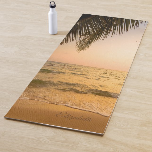Tapis De Yoga Sunset Tropical Beach Palm (En situation)