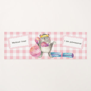 Tapis De Yoga Super Cat Fitness Motivational Rose