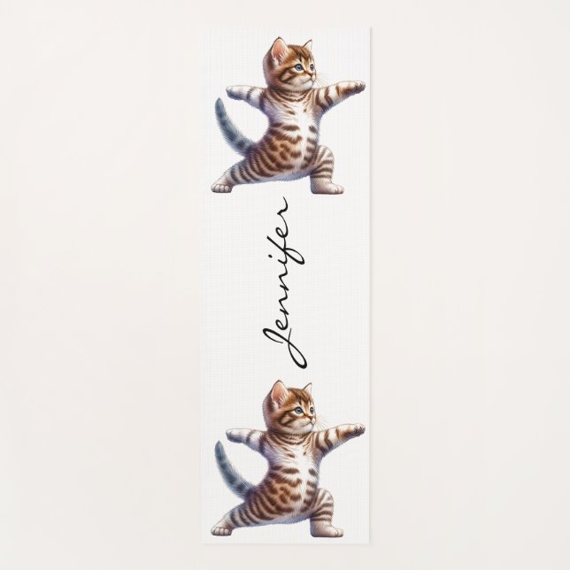 Tapis De Yoga Super Cute Chat Yoga Mat (Devant)