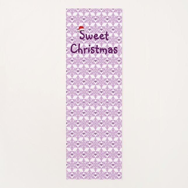 Tapis De Yoga Sweet Christmas Snowflake Motif de coeur (Devant)