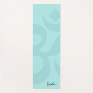 Tapis De Yoga Symbole Om Vert Mer Calme réversible
