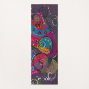 Tapis De Yoga Tableau Abstrait d'aubergine et de tourbillon de c