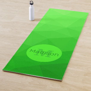Tapis De Yoga Tapisserie géométrique vert néon Monogramme