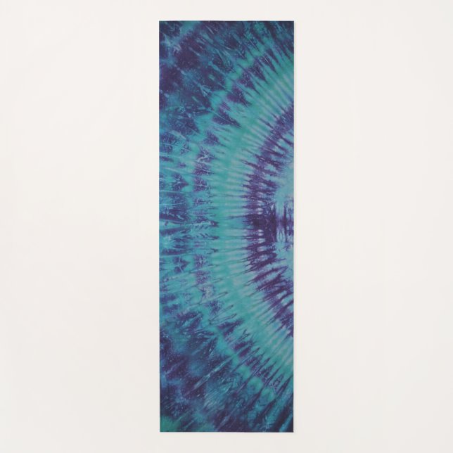 Tapis De Yoga Teinture à carreaux bleu (Devant)