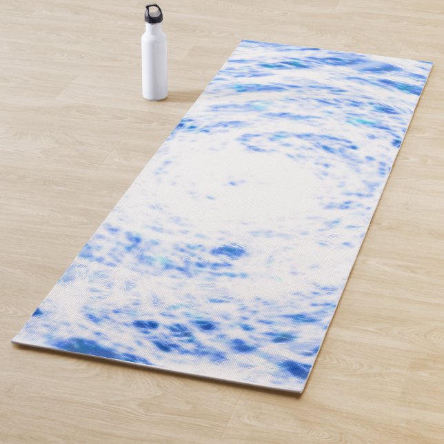 Tapis De Yoga Teinture de Yoga Yoga Mat bleu et blanc (En situation)