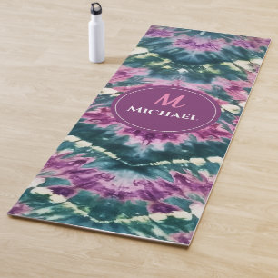 Tapis De Yoga Teinture personnalisée vert violet blanc Bali Bati