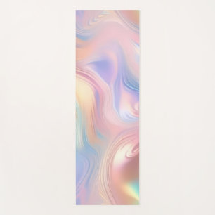 Tapis De Yoga Tendance pastel rose bleu jaune abstrait vagues