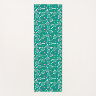 Tapis De Yoga Tennis Racket Motif Green