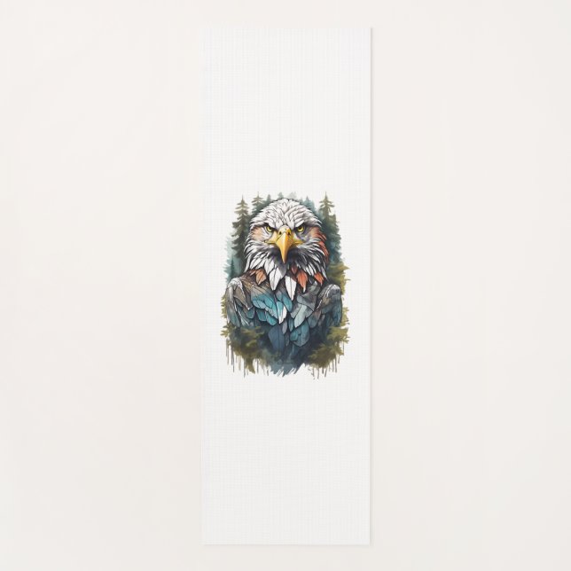 Tapis De Yoga Tête d'aigle en forêt (Devant)