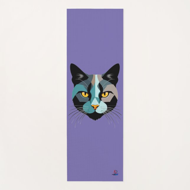 Tapis De Yoga Tête de chat créative Illustration (Devant)