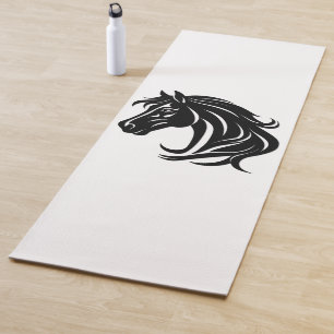 Tapis De Yoga Tête de magnifique cheval noir  