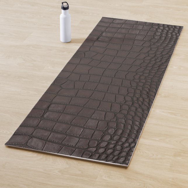 Tapis De Yoga Texture de l'alligator Brown (En situation)