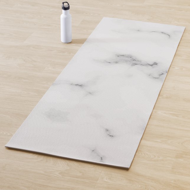Tapis De Yoga Texture de marbre blanc de luxe (En situation)