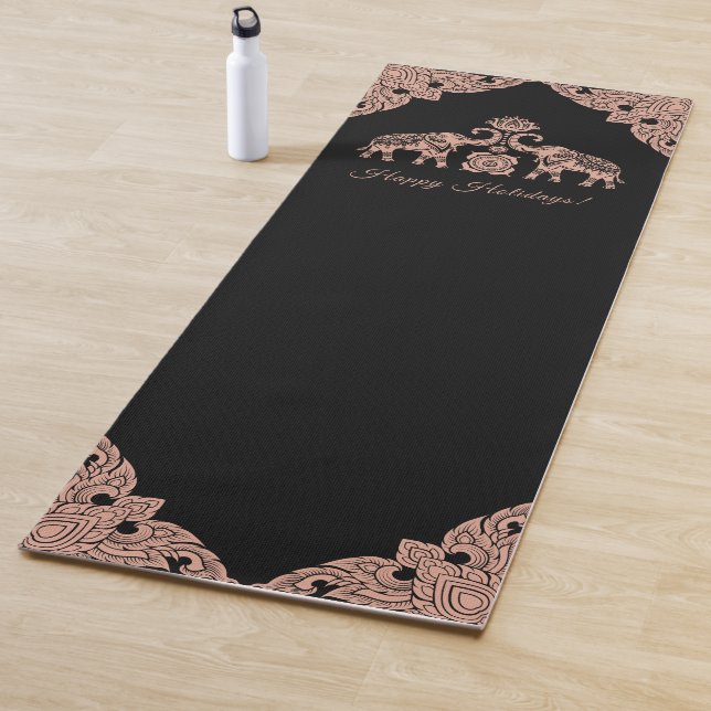 Tapis De Yoga Thaïlande Elephant Joyeux Vacances Cadeau rose et  (En situation)