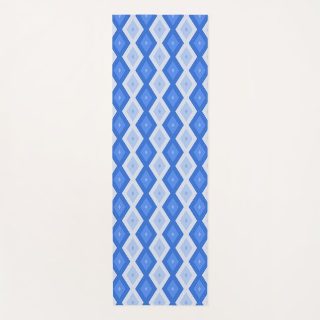 Tapis De Yoga Tons de motif de diamant bleu (Devant)
