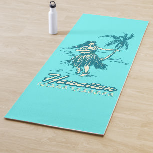 Tapis De Yoga Tradewinds Hula Girl renverse l'hibiscus hawaïen