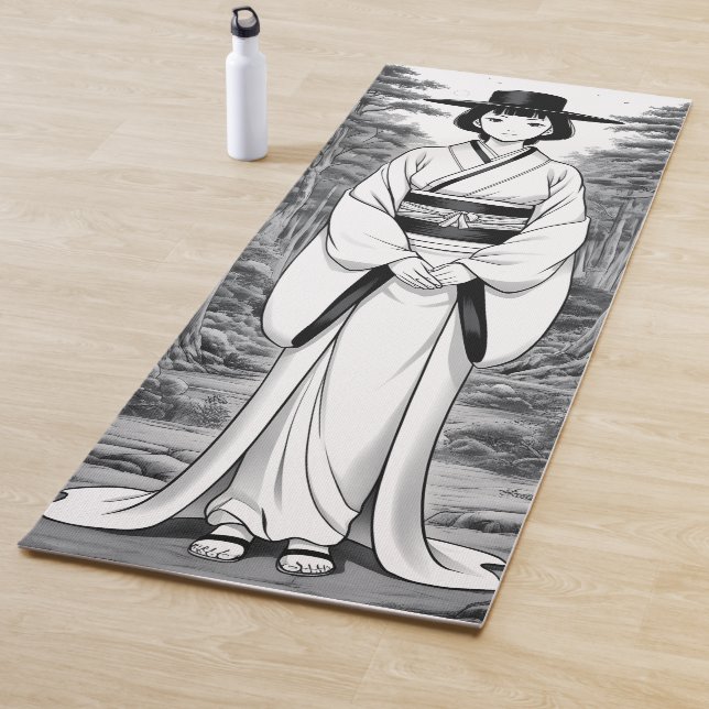 Tapis De Yoga traditional kimono girl woman hat manga (En situation)