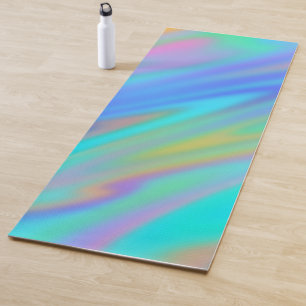 Tapis De Yoga Trendy luxe vert bleu violet faux holographique