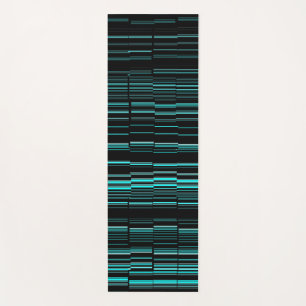 Tapis De Yoga Très Cool Moderne Turquoise rayé