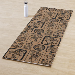 Tapis De Yoga Tribal MAYA ancien masque motif 1
