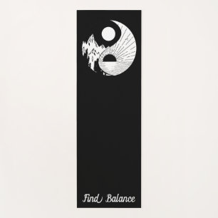 Tapis De Yoga Trouver l'équilibre Zen Yin Yang Noir Blanc