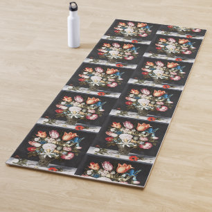 Tapis De Yoga Tulipes et Roses hollandaises antiques de Bosschae