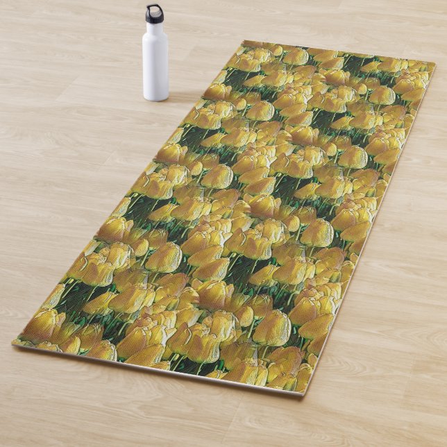 Tapis De Yoga Tulips Sunshine Yellow (En situation)