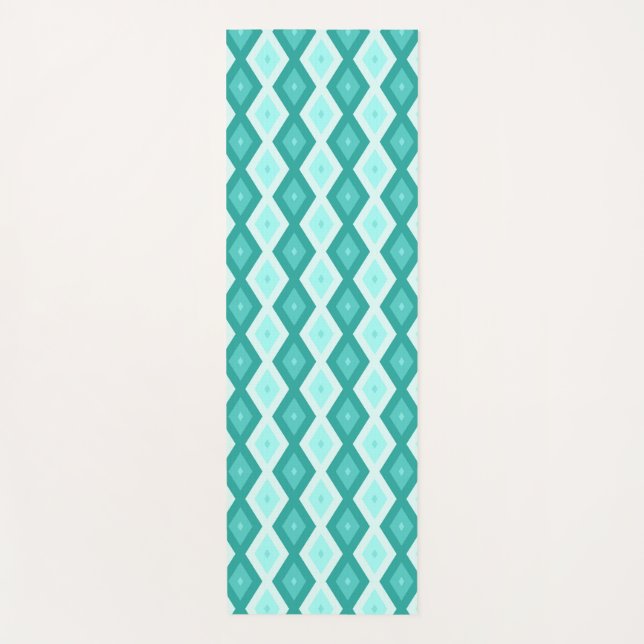 Tapis De Yoga Turquoise diamond pattern (Devant)