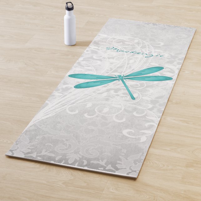 Tapis De Yoga Turquoise dragonfly Personnalisée Yoga Mat (En situation)