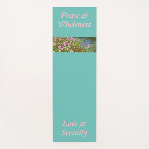 Tapis De Yoga turquoise et rose, peut ajouter votre texte et vot