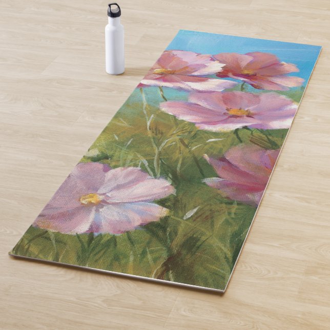 Tapis De Yoga Un jardin floral rose (En situation)