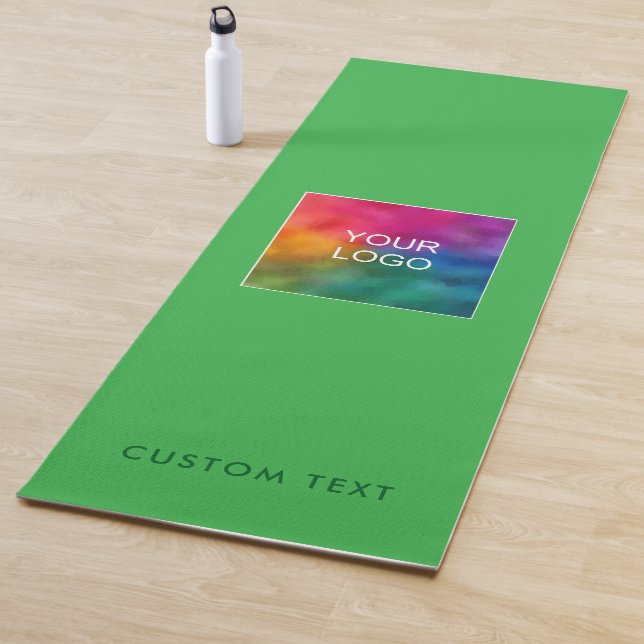 Tapis De Yoga Upload Company Logo Custom Text Monogram Template (En situation)
