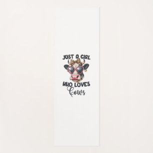 Tapis De Yoga Vache Aime Juste Une Fille Qui Aime Les Vaches _1