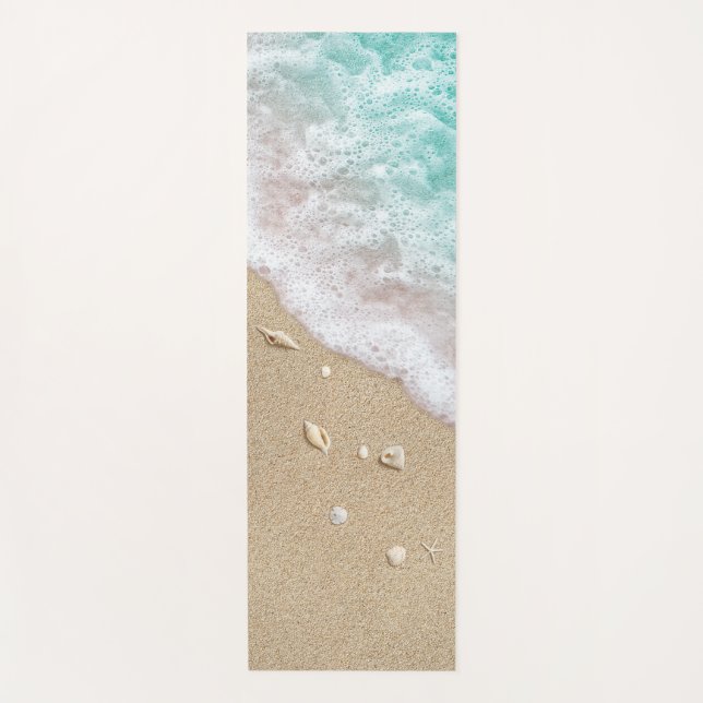 Tapis De Yoga Vagues de plage Turquoise réversible Yoga Mat (Devant)