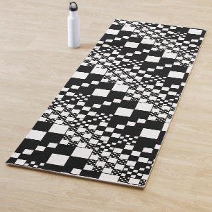 Tapis De Yoga Vérifié, Chèques - noir et blanc