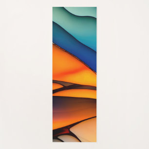Tapis De Yoga Verre Abstrait avec couleurs vives