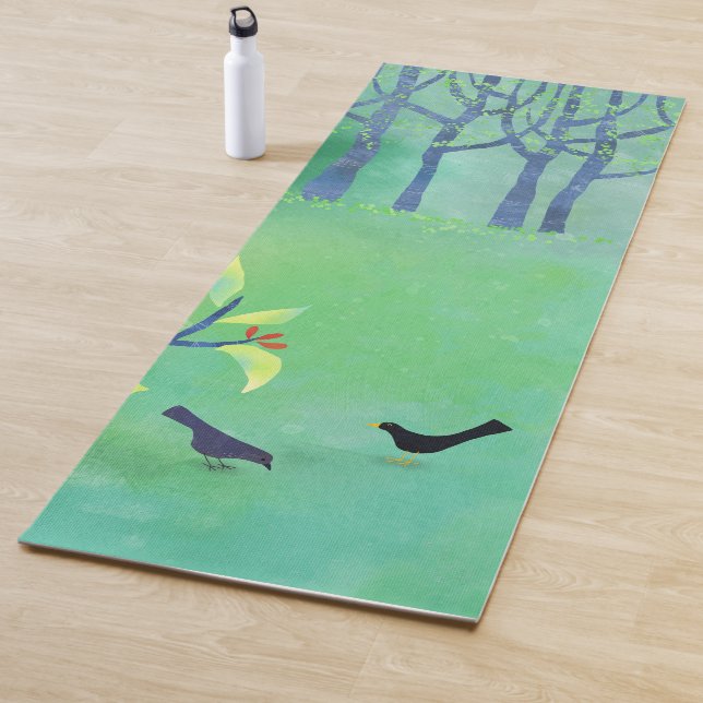 Tapis De Yoga Vert moderne Abstrait (En situation)