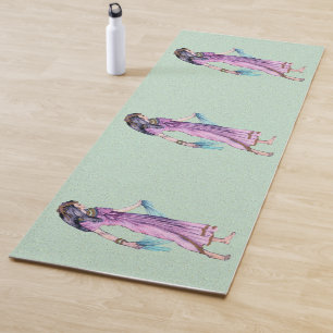 Tapis De Yoga Vert pourpre de robe de femme égyptienne antique