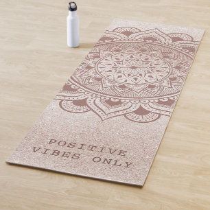 Tapis De Yoga Vibrations Positives Uniquement Texte Personnalisé