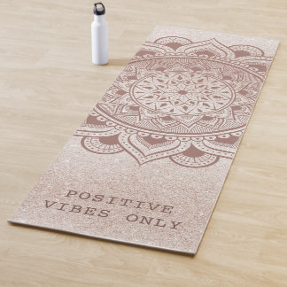 Tapis De Yoga Vibrations Positives Uniquement Texte Personnalisé