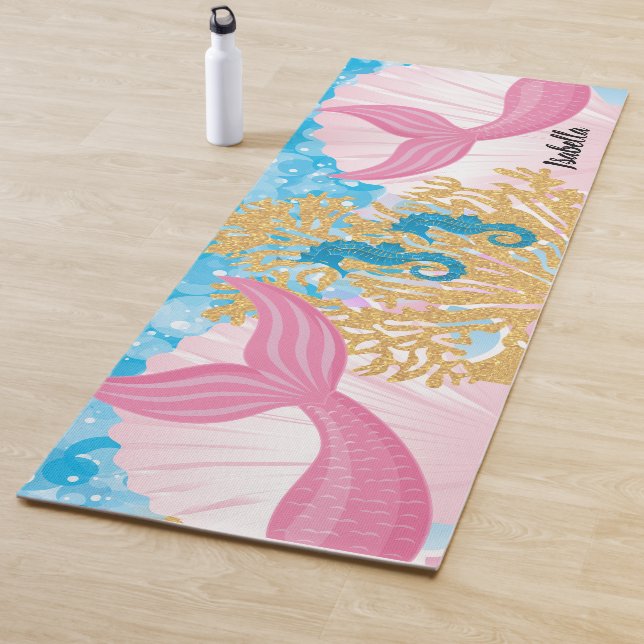 Tapis De Yoga Vie de sirène d'Imaginaire rose (En situation)