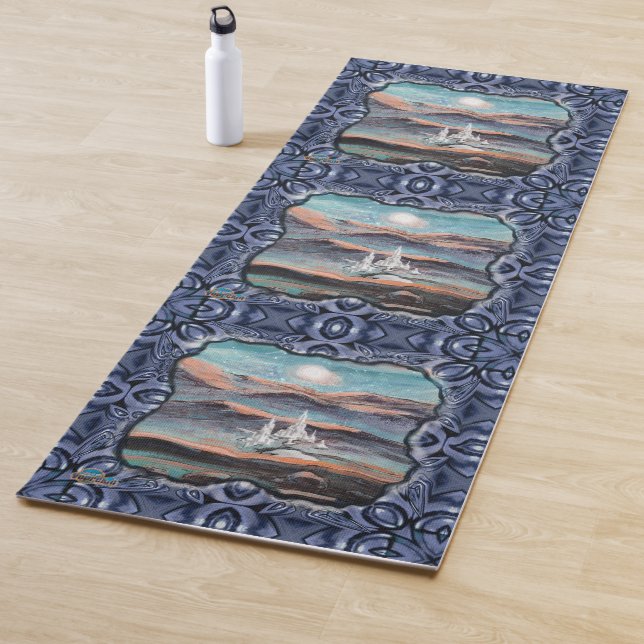 Tapis De Yoga Ville lumière future (En situation)