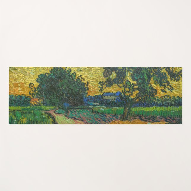 Tapis De Yoga Vincent van Gogh - Paysage à Twilight (Devant (Horizontal))