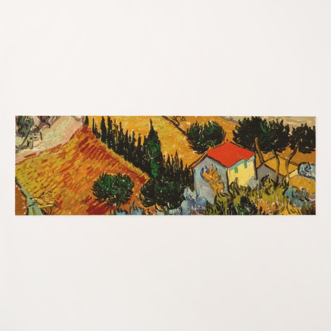 Tapis De Yoga Vincent van Gogh - Paysage, Maison et Plowman (Devant (Horizontal))