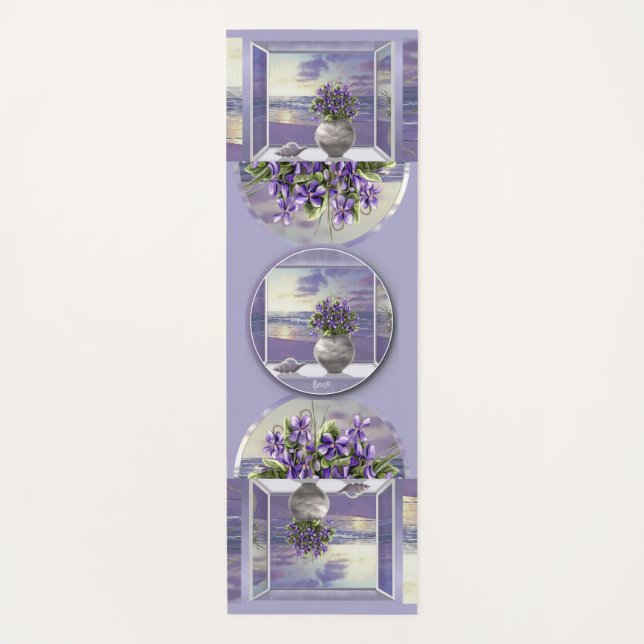 Tapis De Yoga violettes dans un bocal de lune (Devant)